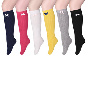 Girls Cotton Tube Socks Over Knee Long Socks Stockings(6 pairs)