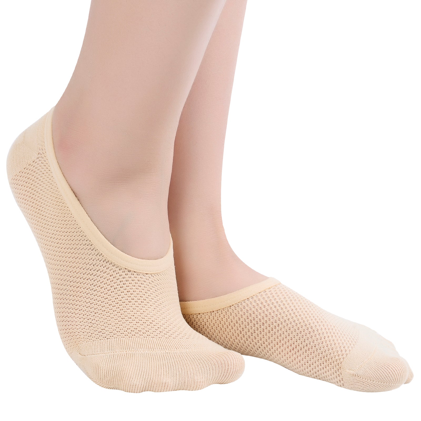 Women's No Show Socks Mesh Non Slip Low Cut Casual Socks(4 Pairs) – Flammi
